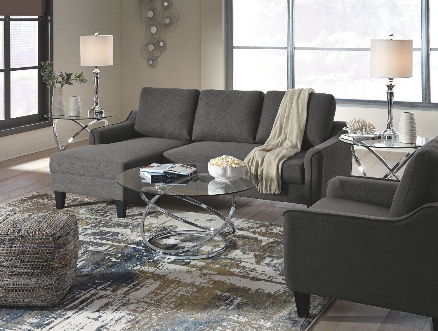 Jarreau - Gray - 2 Pc. - Queen Sofa Sleeper, Chair