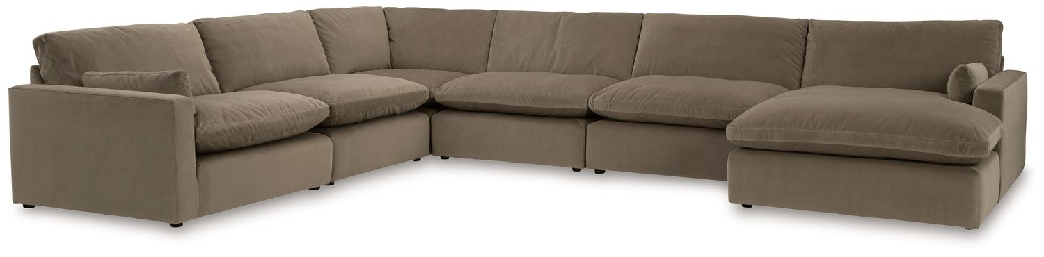 Sophie - Cocoa - 6-Piece Sectional With Raf Corner Chaise
