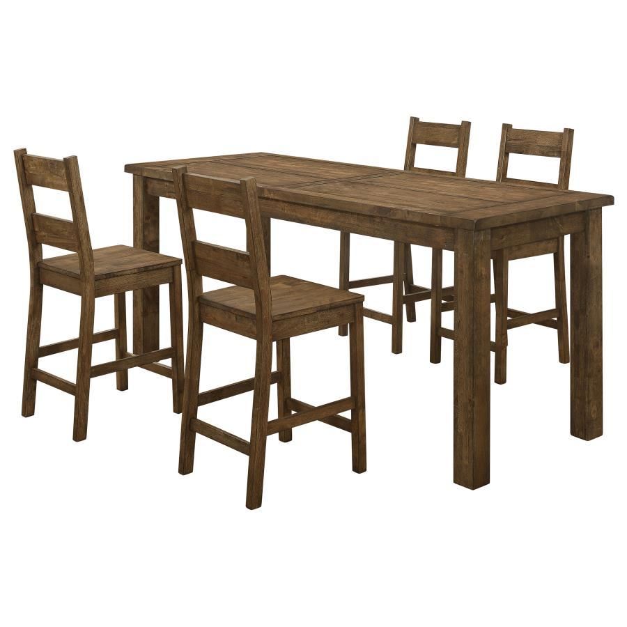 Coleman - 5 Piece Counter Height Dining Set - Rustic Golden Brown