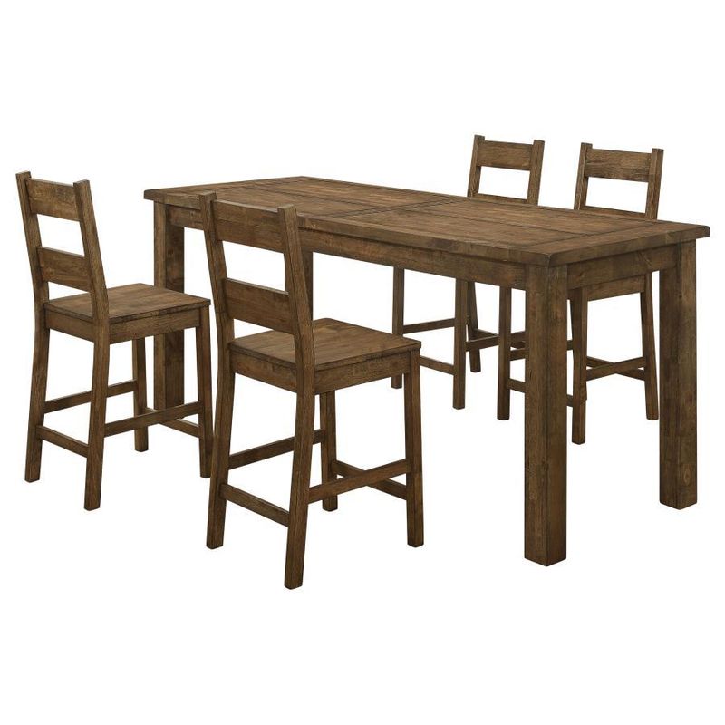 Coleman - 5 Piece Counter Height Dining Set - Rustic Golden Brown