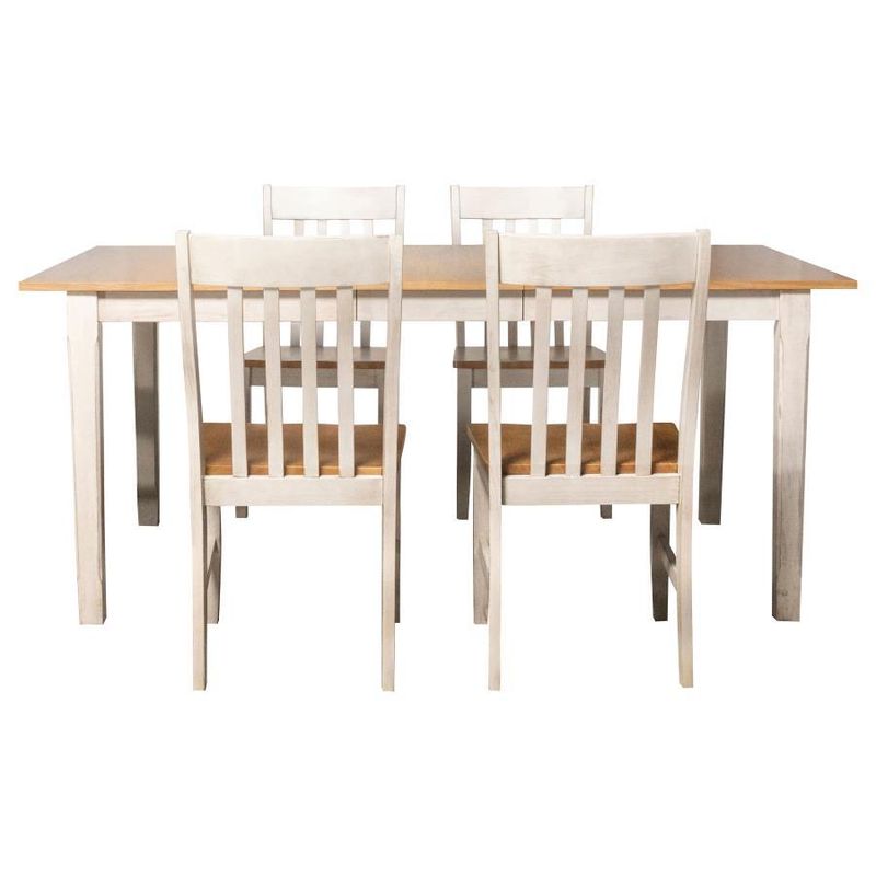 Kirby - 5 Piece Dining Set - Natural And Rustic Off White
