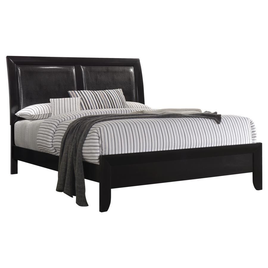 Briana - Eastern King Upholstered Panel Bed - Black