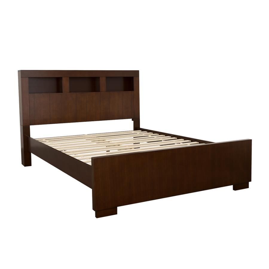 Jessica - Queen Bed With Storage Headboard - Cappuccino