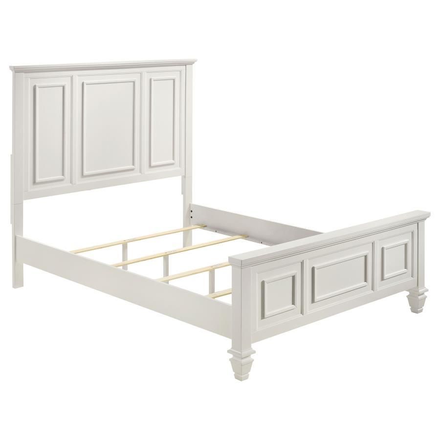 Sandy Beach - Queen Panel Bed With High Headboard - Buttermilk