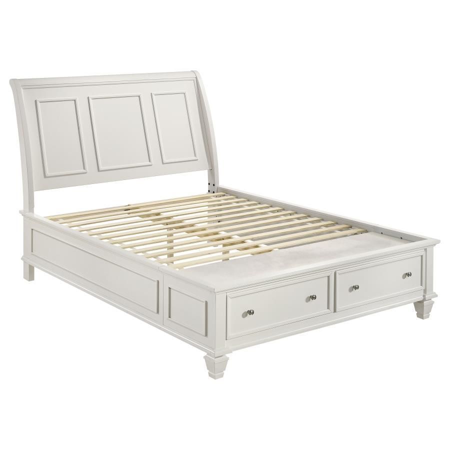 Sandy Beach - California King Storage Sleigh Bed - Buttermilk