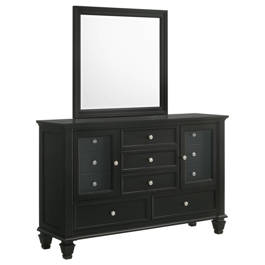 Sandy Beach - 11-Drawer Dresser With Mirror - Black