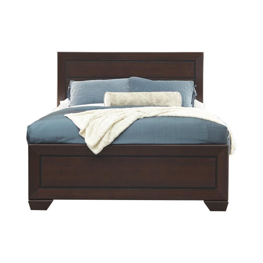 Kauffman - California King Panel Bed - Dark Cocoa