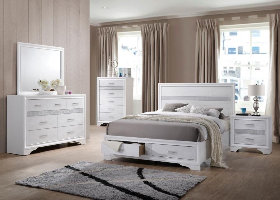 Miranda - 5 Piece Queen Platform Storage Bedroom Set - White