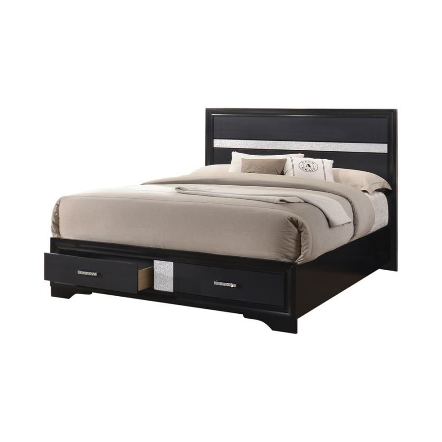 Miranda - California King 2-Drawer Storage Bed - Black