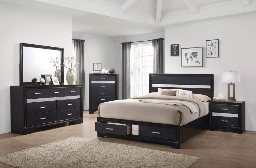 Miranda - 5 Piece California King Platform Storage Bedroom Set - Black