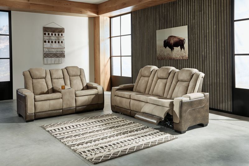 Next-gen Durapella - Sand - 2 Pc. - Power Sofa, Loveseat