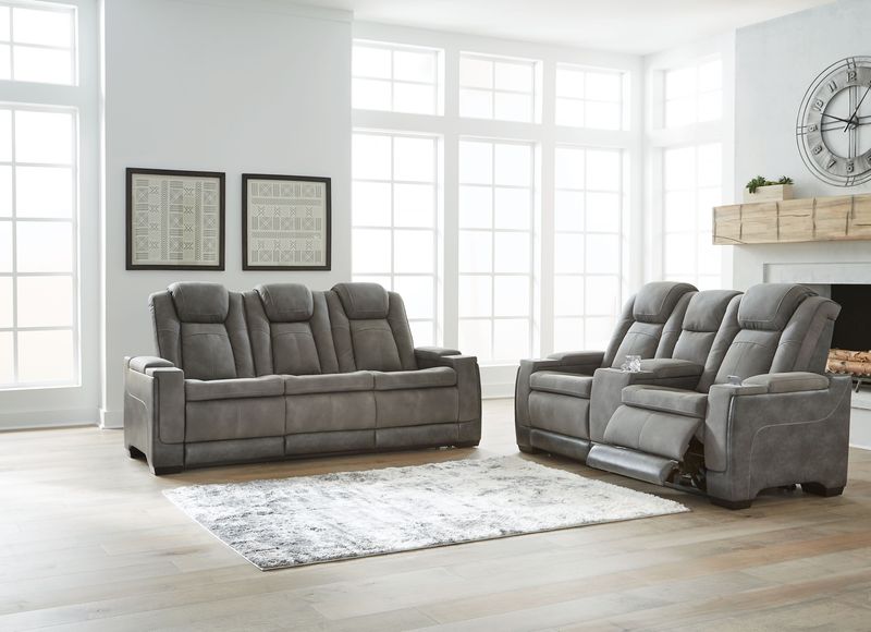 Next-gen Durapella - Slate - 2 Pc. - Power Sofa, Loveseat