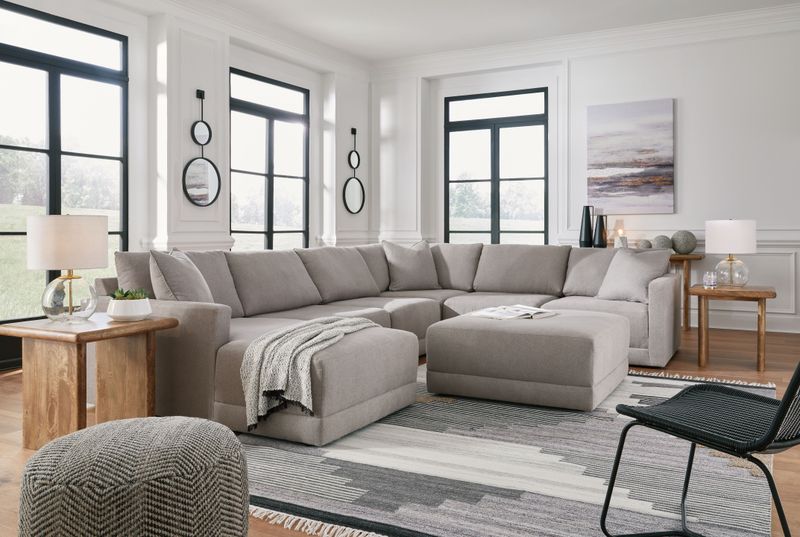 Katany - Shadow - 7 Pc. - Left Arm Facing Corner Chaise 6 Pc Sectional, Ottoman