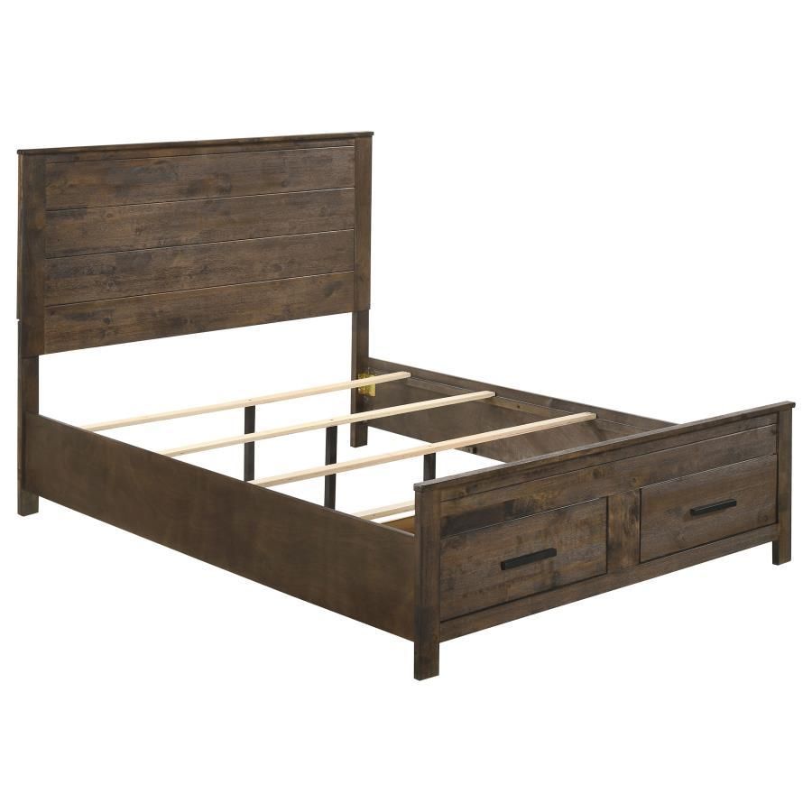 Woodmont - Queen Storage Bed - Rustic Golden Brown