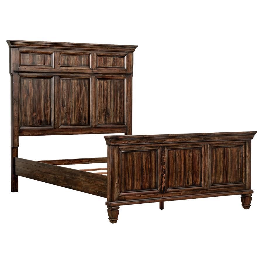 Avenue - California King Panel Bed - Weathered Burnished Brown
