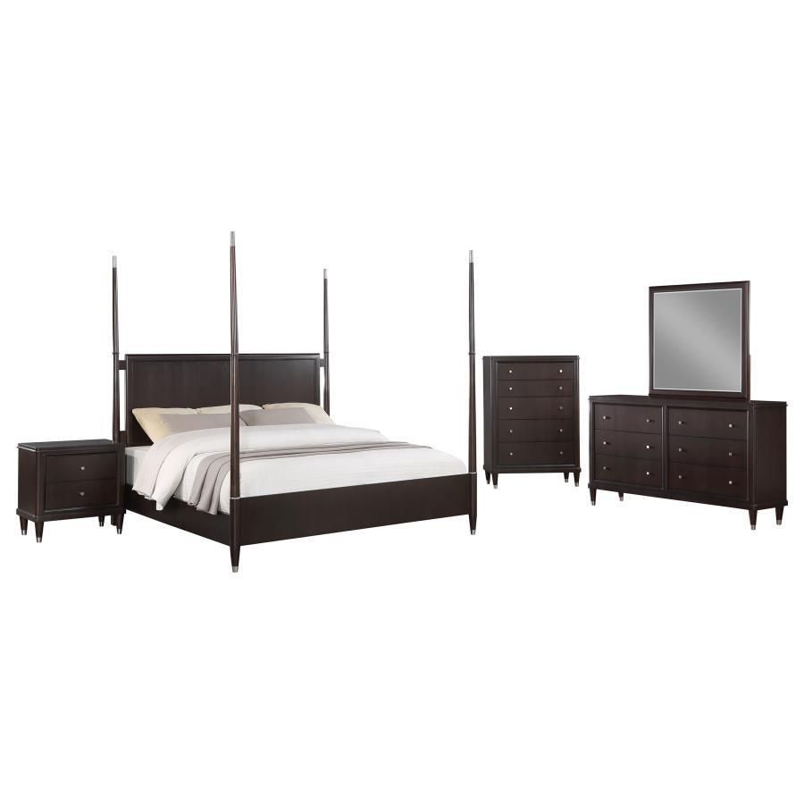 Emberlyn - 5 Piece Eastern King Poster Bedroom Set - Brown