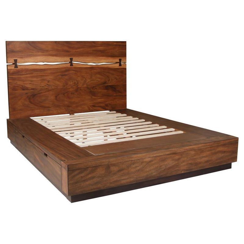 Winslow - Storage Eastern King Bed - Smokey Walnut And Coffee Bean