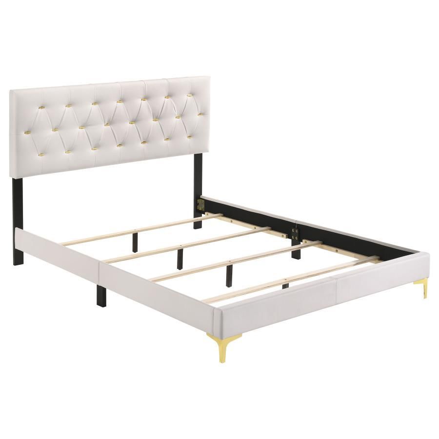 Kendall - Tufted Upholstered Panel Queen Bed - White