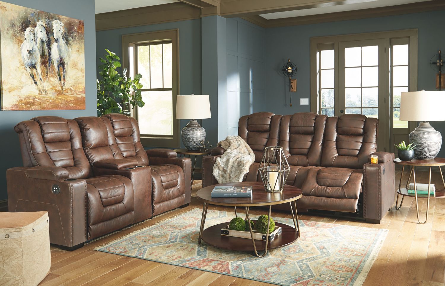 Owner's Box - Thyme - 2 Pc. - Power Sofa, Loveseat