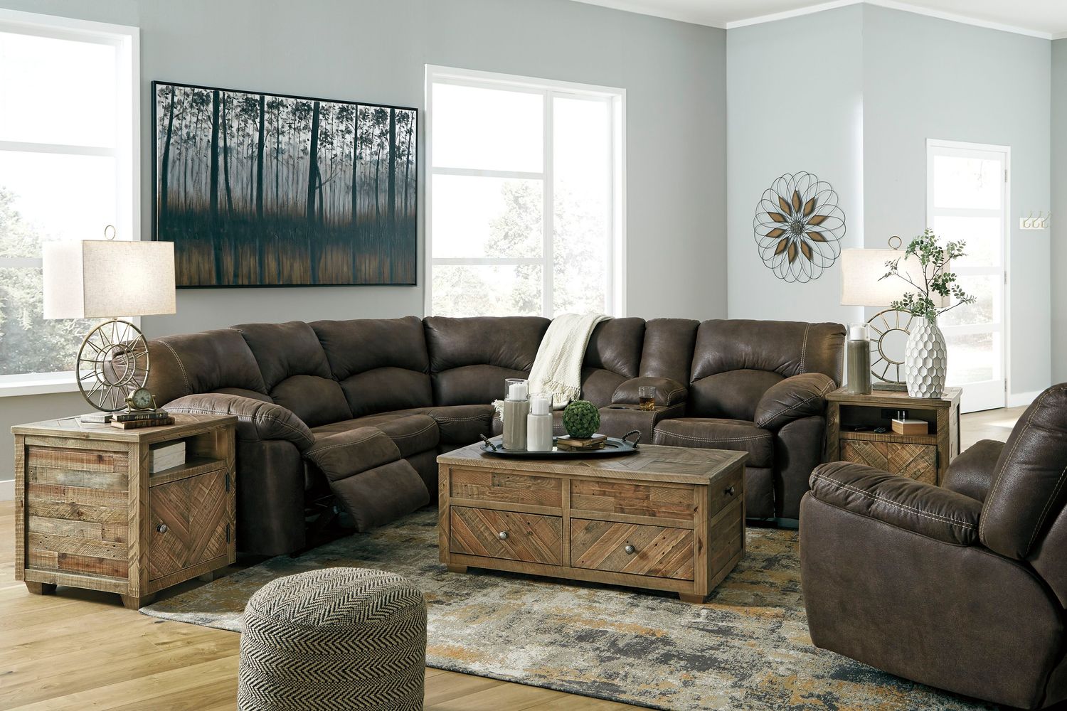 Tambo - Canyon - 3 Pc. - Right Arm Facing Loveseat With Console 2 Pc Sectional, Rocker Recliner