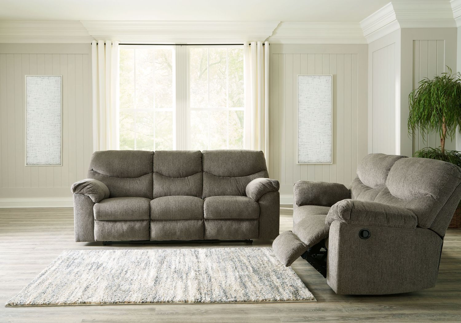 Alphons - Putty - 2 Pc. - Reclining Sofa, Loveseat