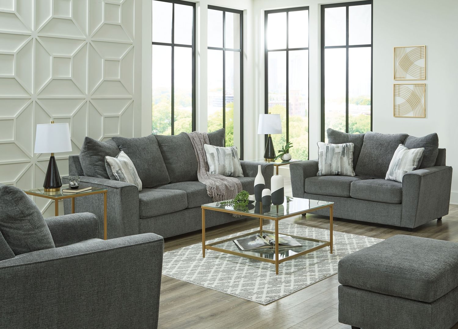 Stairatt - Gravel - 4 Pc. - Sofa, Loveseat, Chair, Ottoman