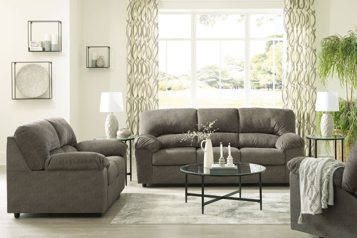 Norlou - Flannel - 3 Pc. - Sofa, Loveseat, Rocker Recliner