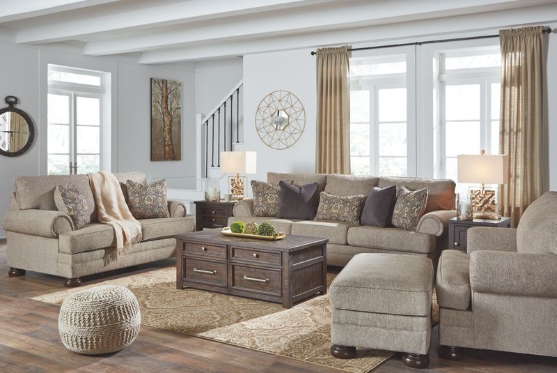 Kananwood - Oatmeal - 4 Pc. - Sofa, Loveseat, Chair And A Half, Ottoman