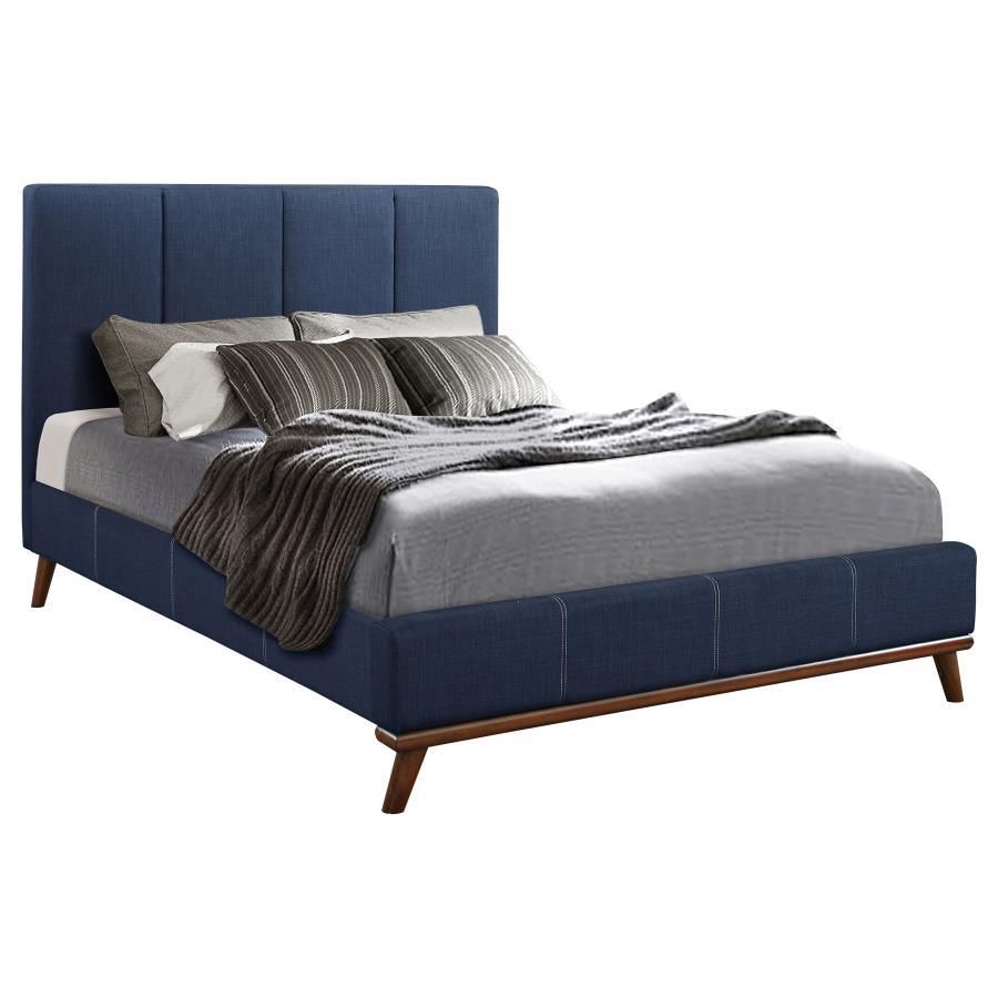 Charity - Full Upholstered Bed - Blue