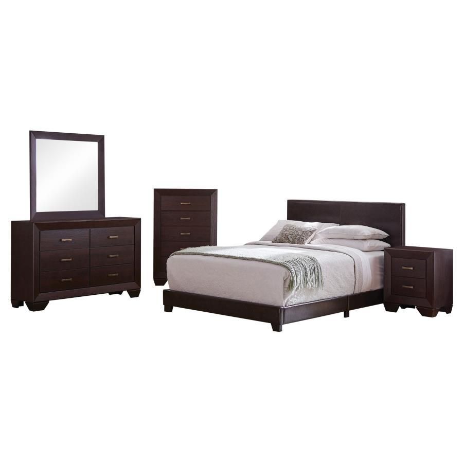 Kauffman - 5 Piece California King Bedroom Set - Brown And Dark Cocoa