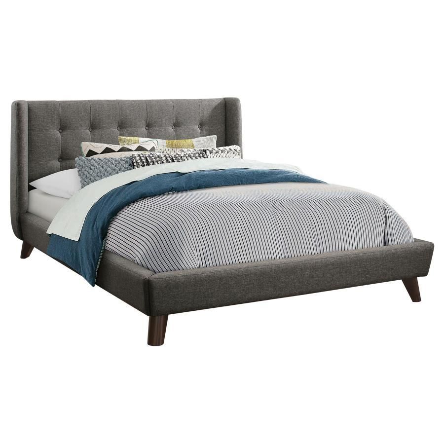 Carrington - Button Tufted California King Bed - Gray