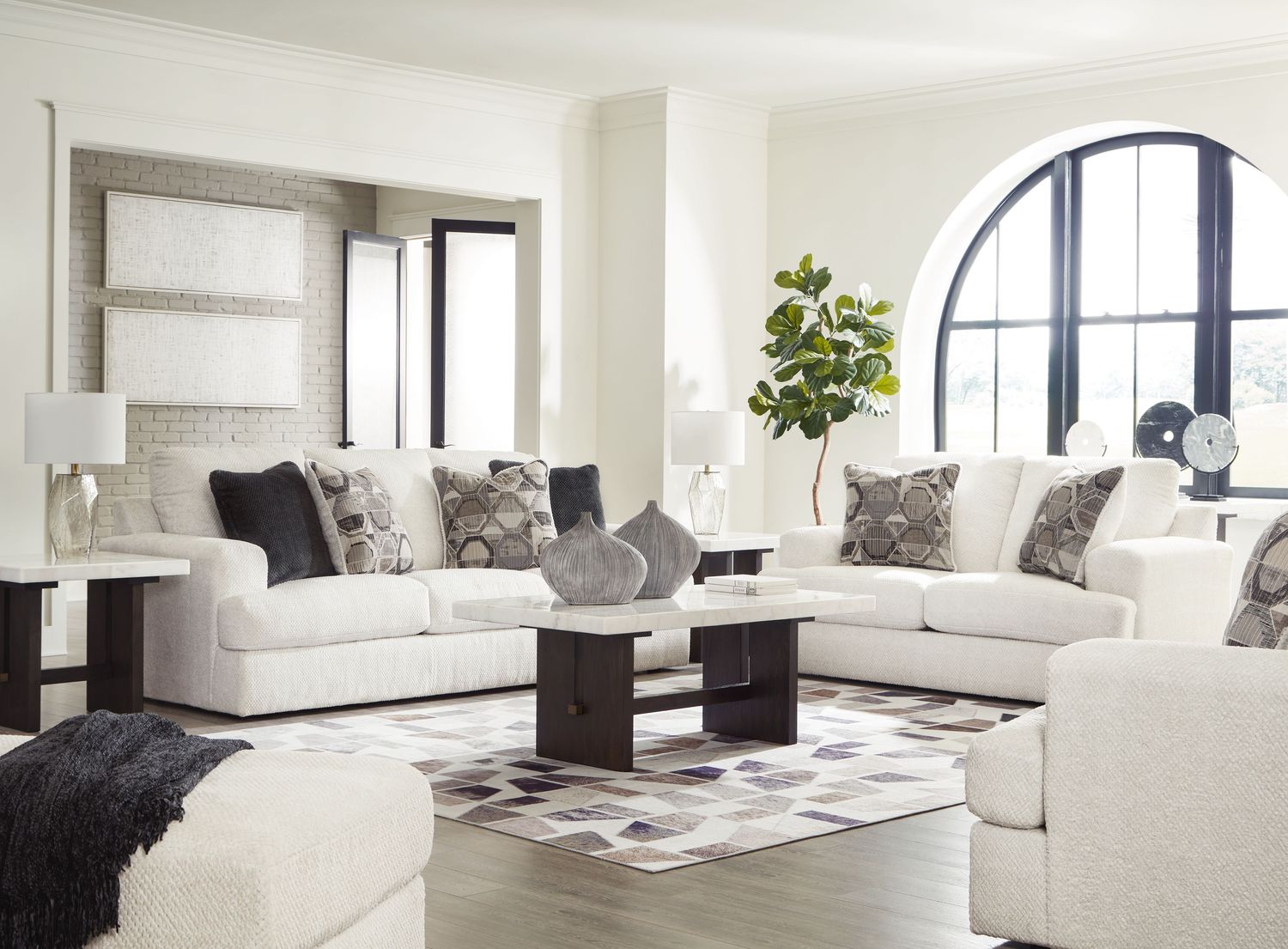 Karinne - Linen - 4 Pc. - Sofa, Loveseat, Chair And A Half, Ottoman