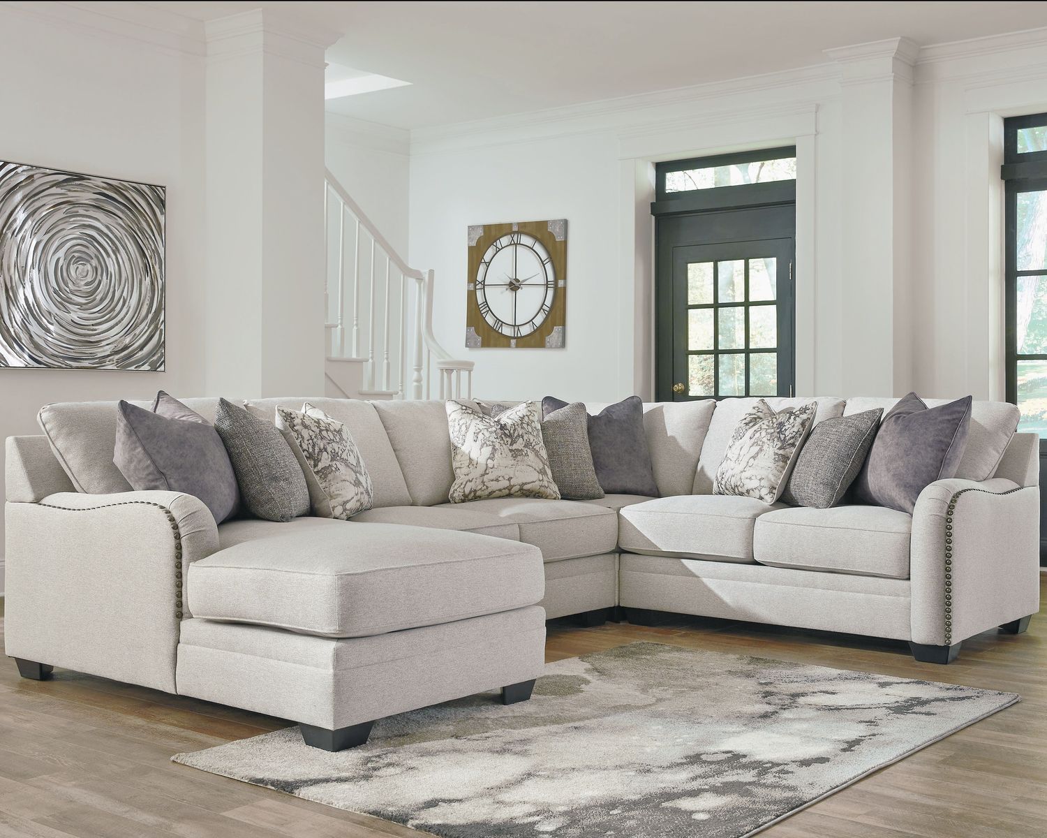 Dellara - Chalk - Left Arm Facing Corner Chaise 4 Pc Sectional