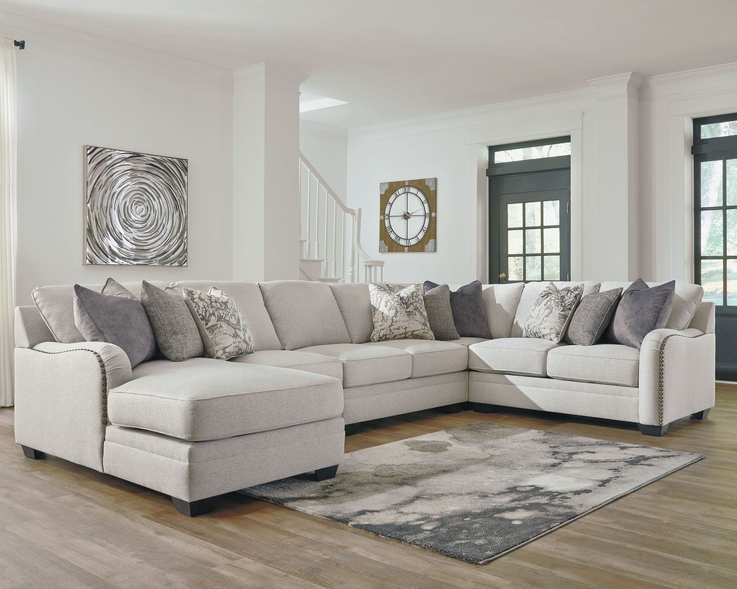 Dellara - Chalk - Left Arm Facing Corner Chaise 5 Pc Sectional