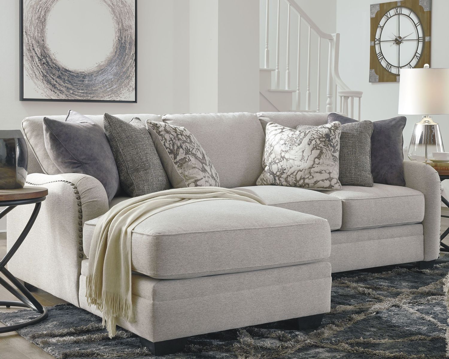 Dellara - Chalk - Left Arm Facing Corner Chaise 2 Pc Sectional