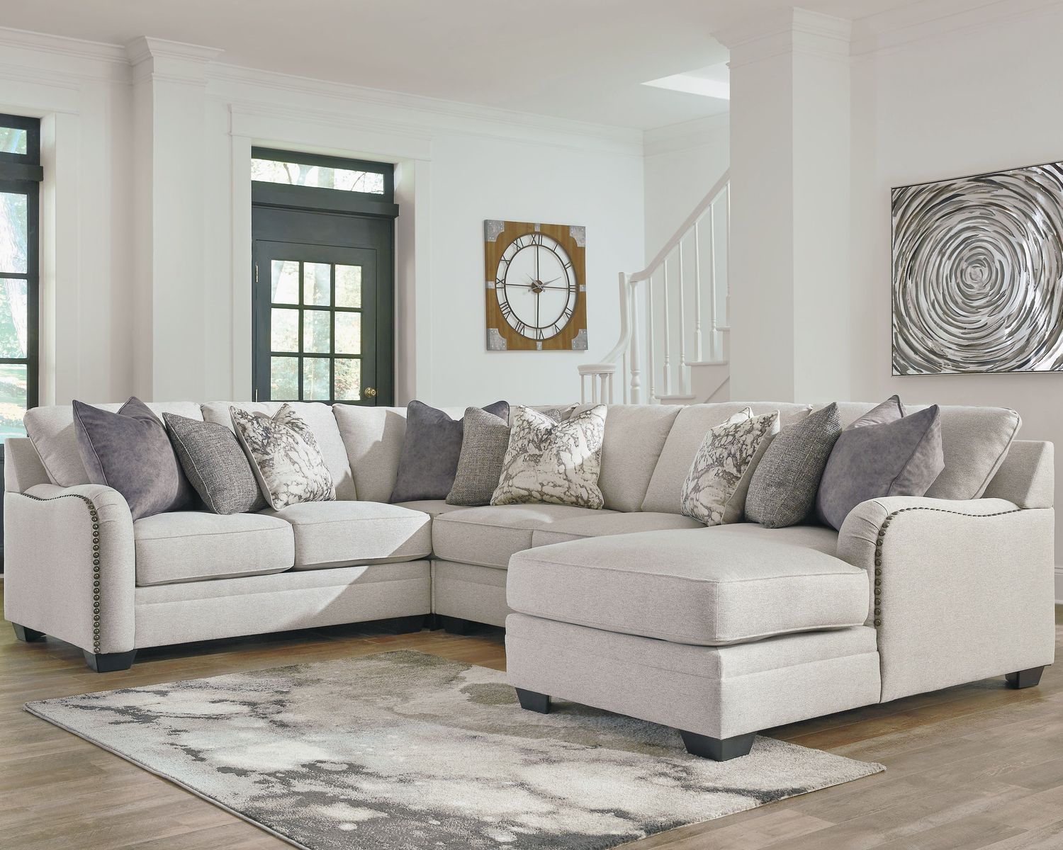 Dellara - Chalk - Right Arm Facing Corner Chaise 4 Pc Sectional