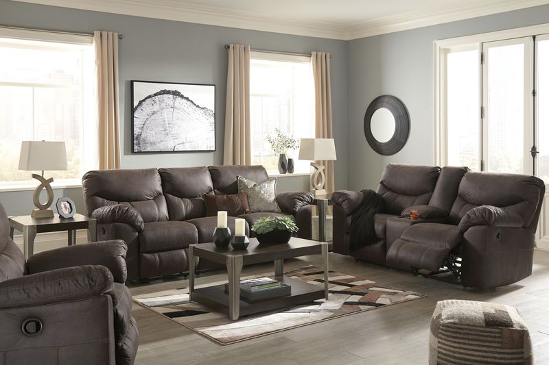 Boxberg - Teak - 3 Pc. - Reclining Sofa, Loveseat, Rocker Recliner