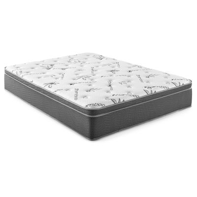 Sommet - 13" California King Bamboo Euro Top Hybrid Mattress - White