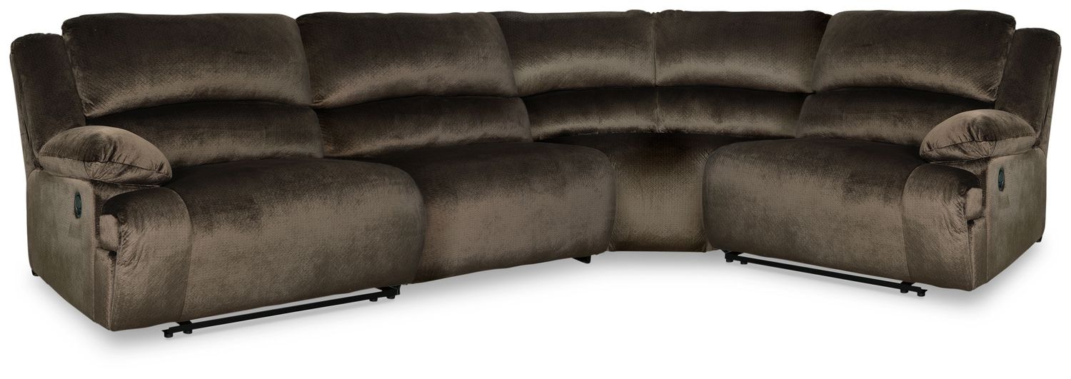 Clonmel - Chocolate - 4-Piece Reclining Sectional