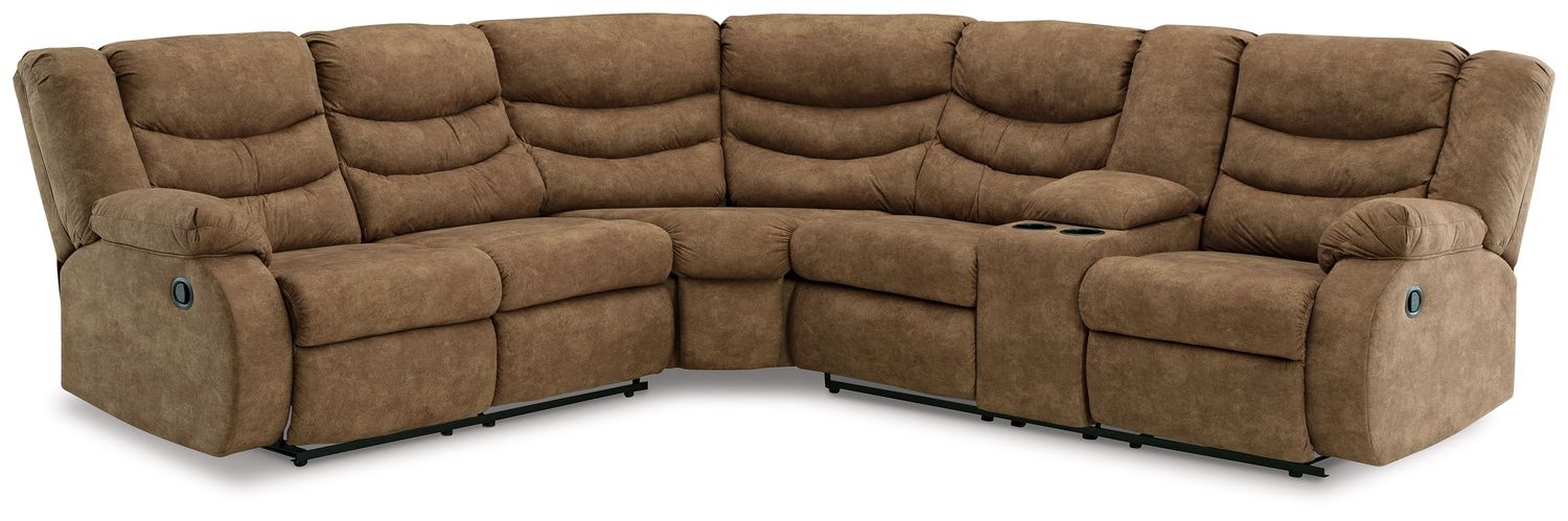 Partymate - Brindle - 2-Piece Reclining Sectional With Console