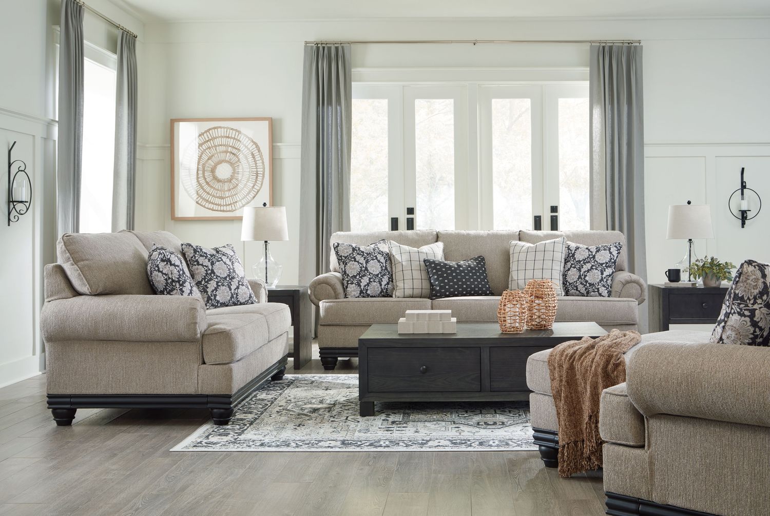 Elbiani - Alloy - 4 Pc. - Sofa, Loveseat, Chair And A Half, Ottoman