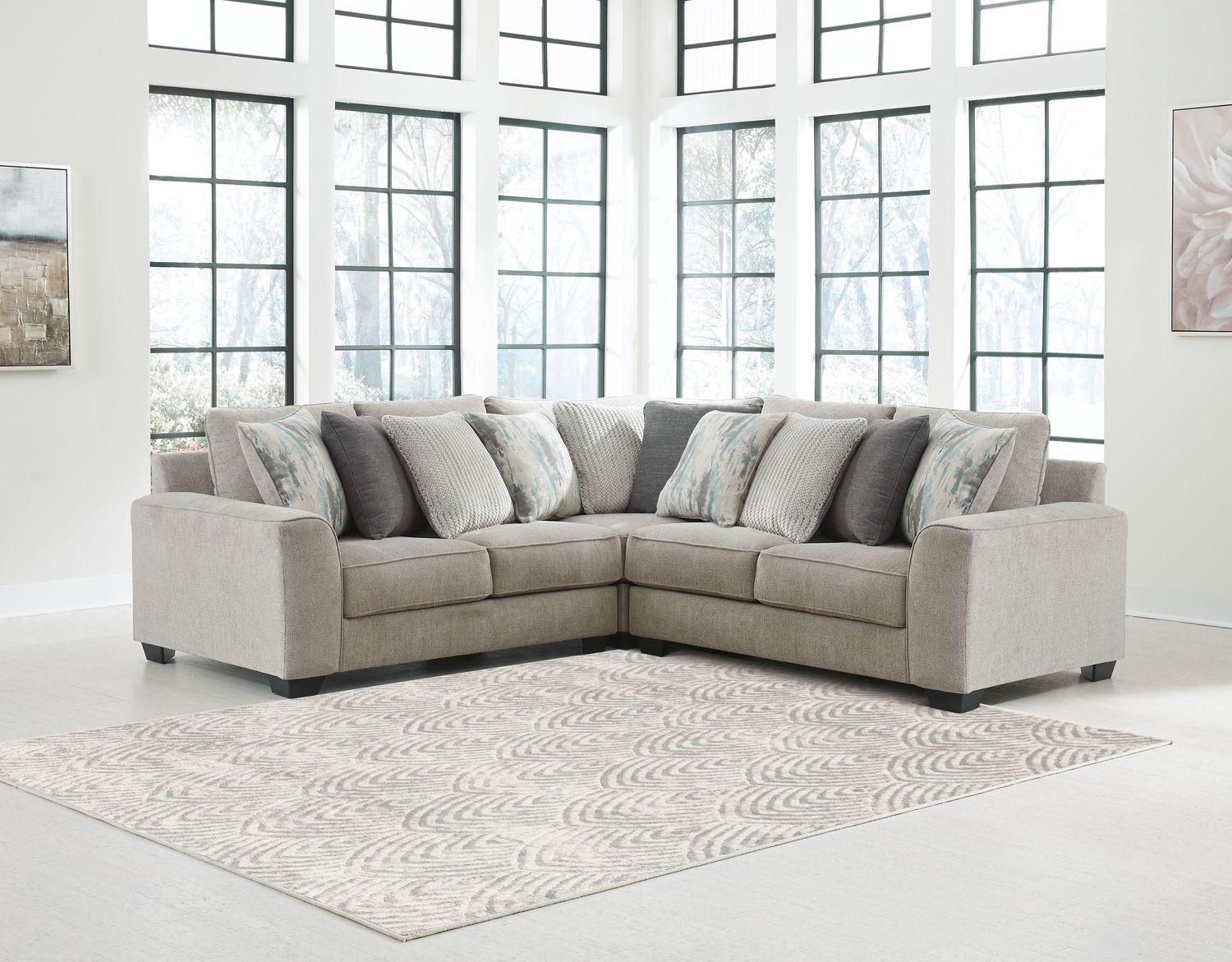 Ardsley - Pewter - Corner Loveseat 3 Pc Sectional