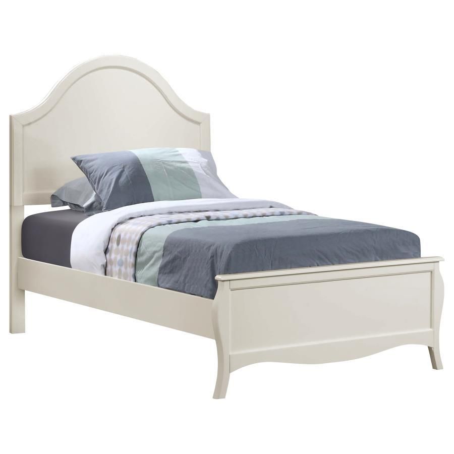 Dominique - Twin Panel Bed - White