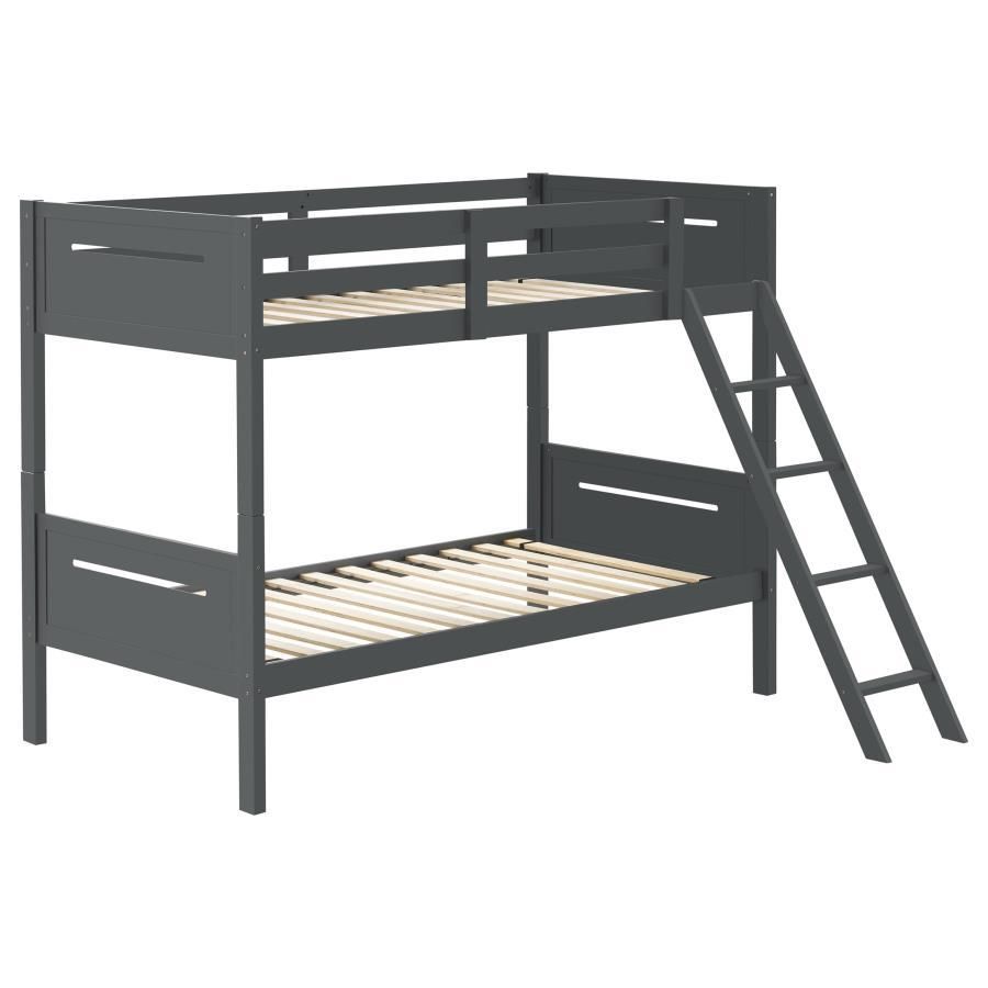 Littleton - Twin Over Twin Bunk Bed - Gray