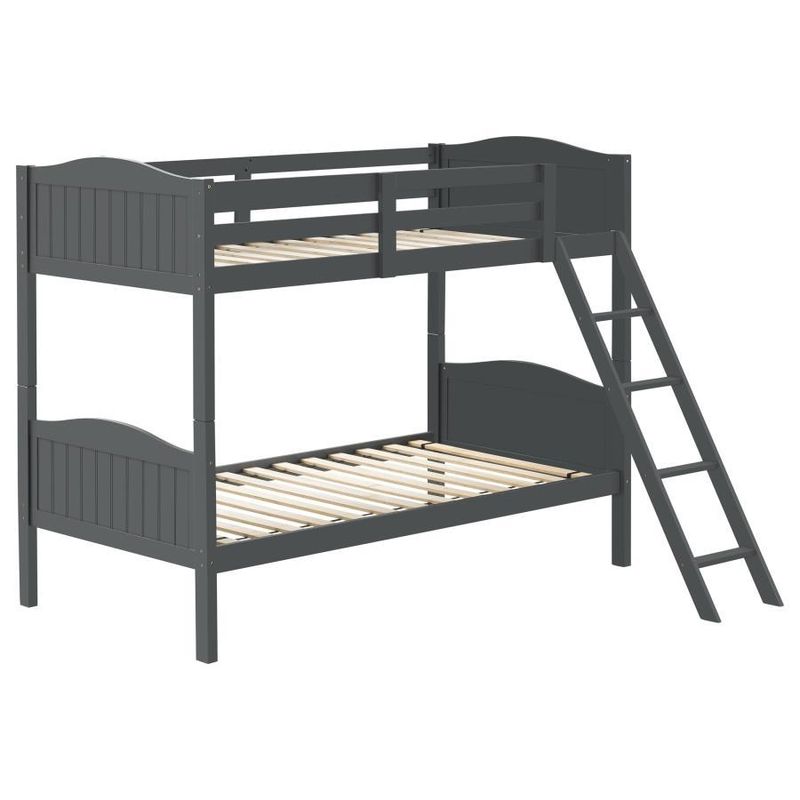 Arlo - Twin Over Twin Bunk Bed With Ladder - Gray