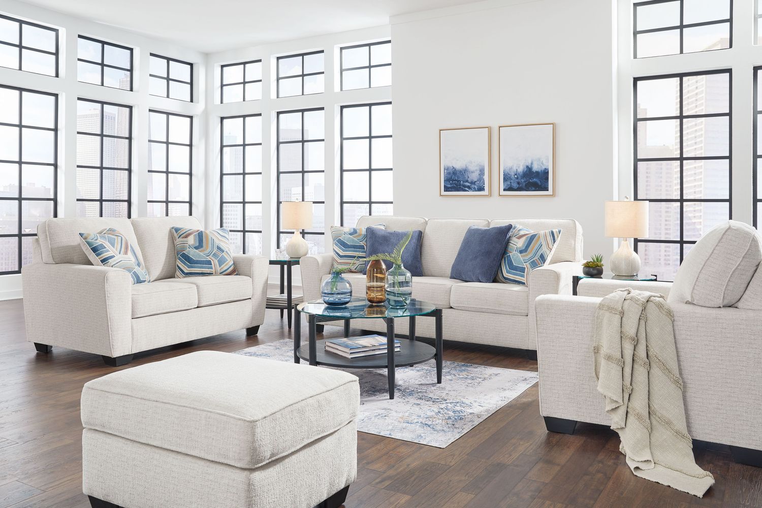 Cashton - Snow - 4 Pc. - Sofa, Loveseat, Chair, Ottoman