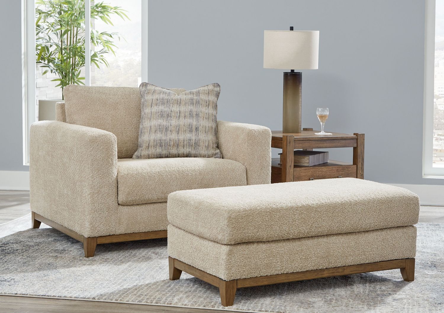 Parklynn - Desert - 2 Pc. - Chair And A Half, Ottoman