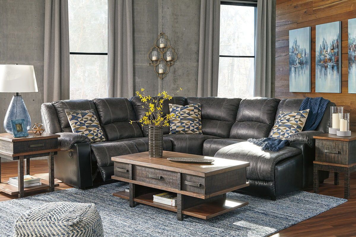 Nantahala - Slate - Right Arm Facing Corner Chaise 4 Pc Sectional