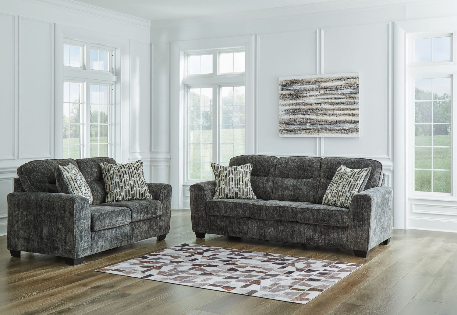 Lonoke - Gunmetal - 2 Pc. - Sofa, Loveseat