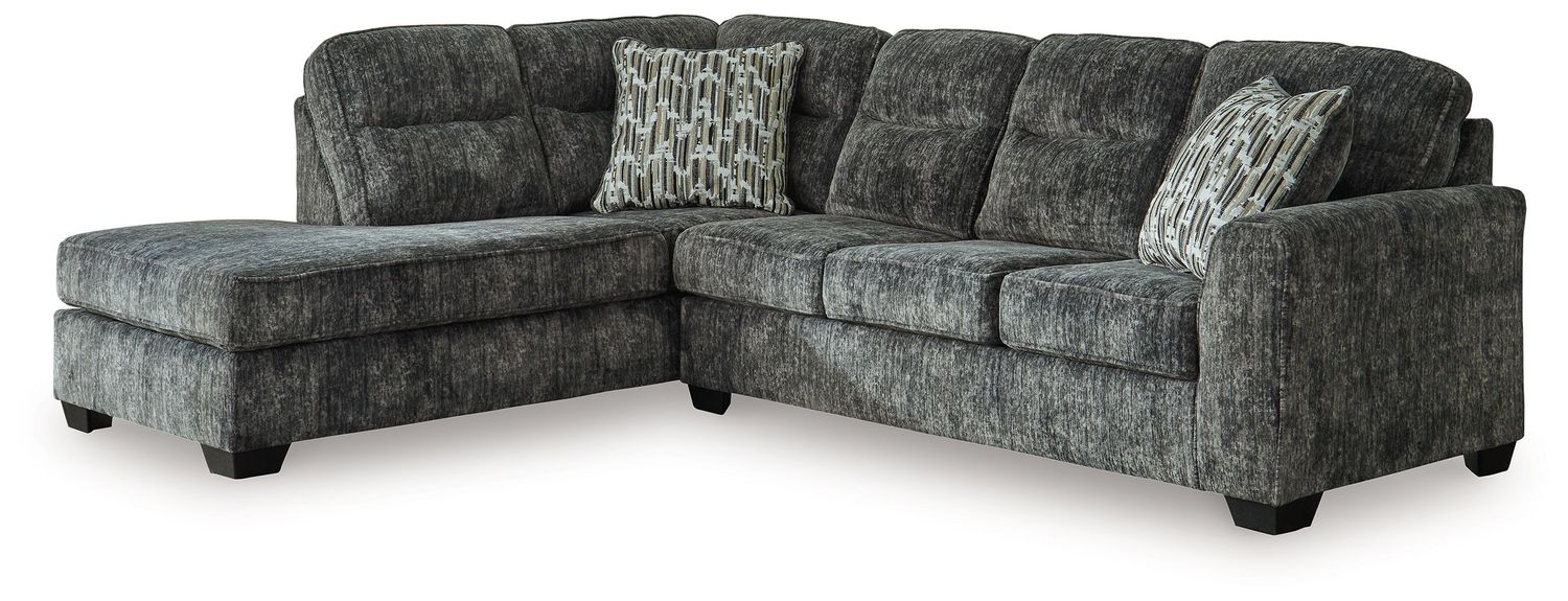 Lonoke - Gunmetal - 2-Piece Sectional With Laf Corner Chaise